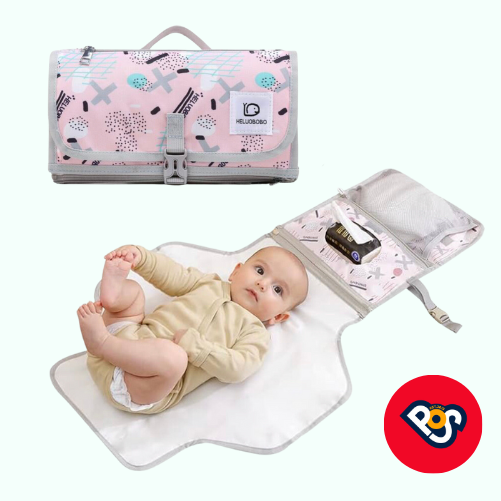 Cambiador de bebes con organizador de panales en color rosado Paraguay Online Shopping